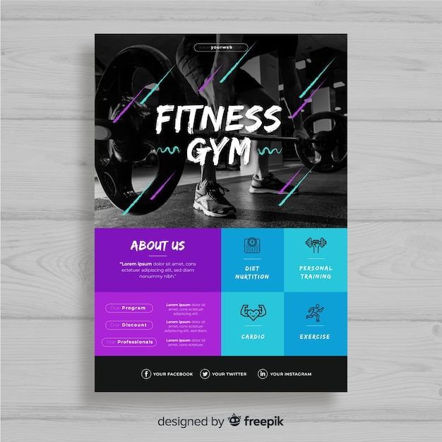 Vector folleto de gimnasio