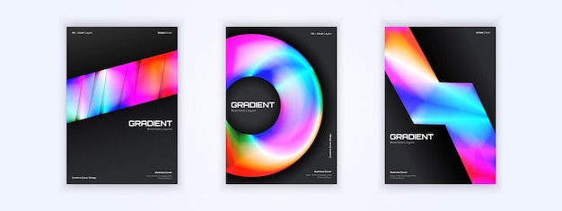 folleto de gradiente en todo color resumen de la portada conjunto de plantillas