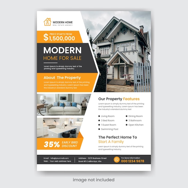 Vector un folleto para el hogar moderno que está a la venta.