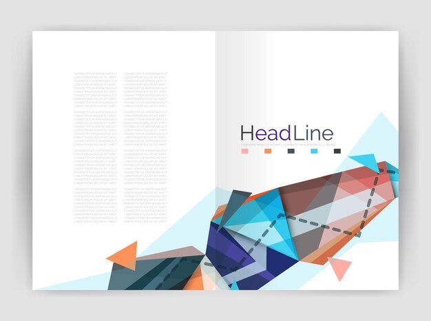 Folleto de informe anual de negocios modernos de diseño de triángulo empresarial