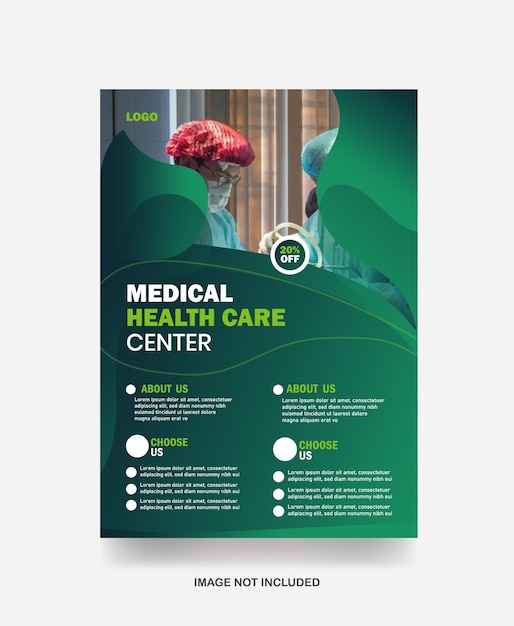 Vector folleto médico folleto corporativo cubierta de banner de marketing diseño de carteles de clínica plantilla de volante de salud