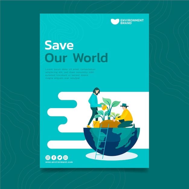 Folleto de medio ambiente vertical