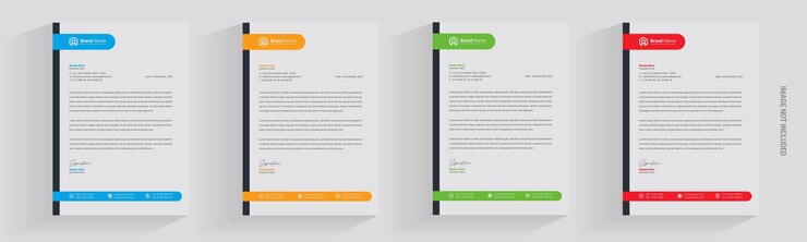 Vector folleto con membrete agencia de marketing empresarial oficial plantilla de tamaño a4 mínimo con logotipo