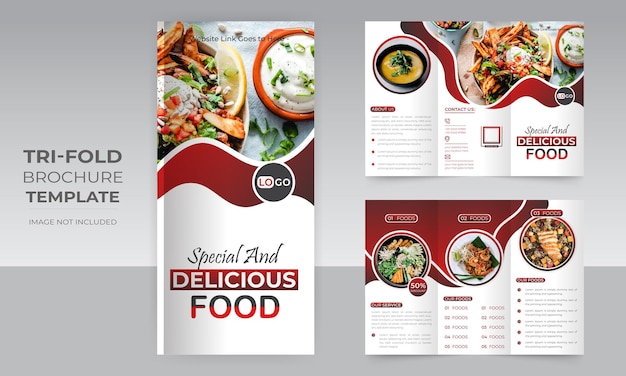 Folleto de menú de comida de restaurante delicioso de 6 páginas Plantilla de diseño de comida saludable