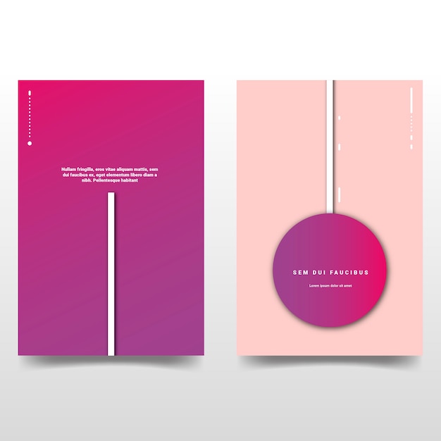 Vector folleto moderno con gradiente de color rosa