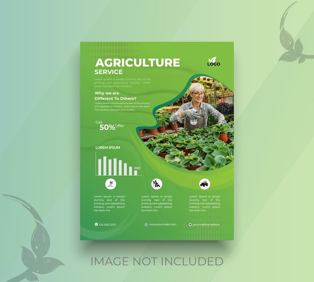 Vector folleto de negocios y plantilla de diseño de agricultura creativa