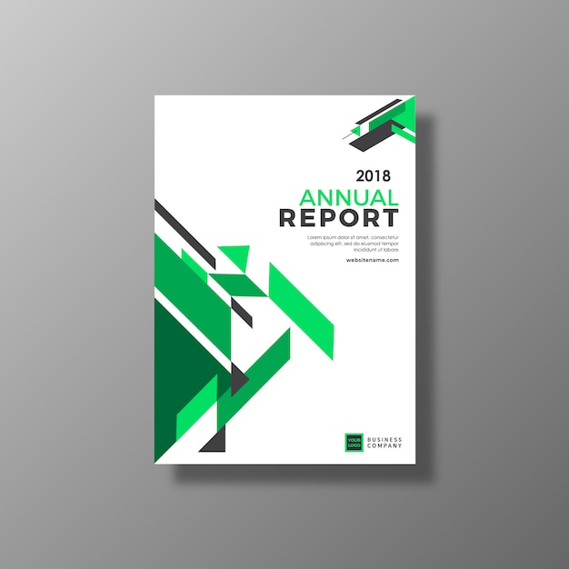 Folleto de negocios verde y blanco