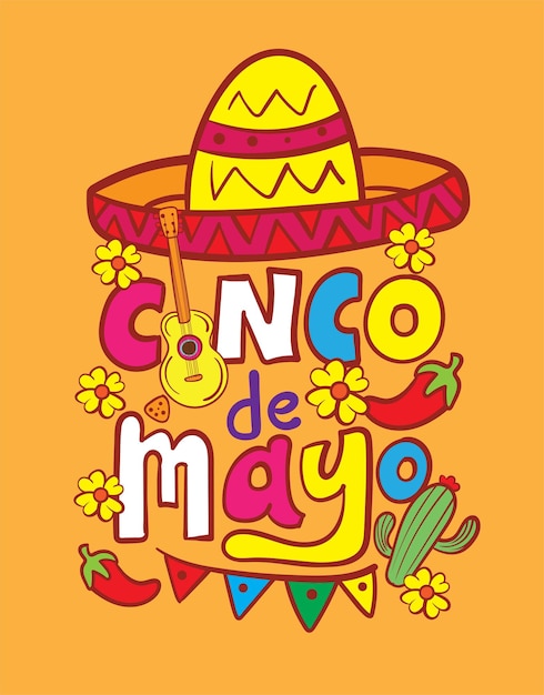 Vector folleto o pancarta de las fiestas del cinco de mayo para la celebración de la fiesta mexicana vector de fondo méxico