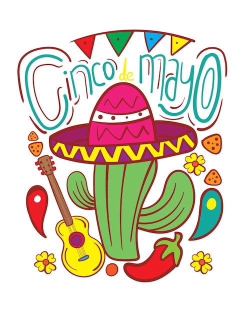 Folleto o pancarta de las fiestas del Cinco de Mayo para la celebración de la fiesta mexicana Vector de fondo México
