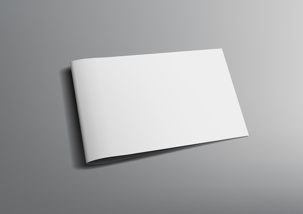 Vector folleto o revista de paisaje en blanco 3d en gris