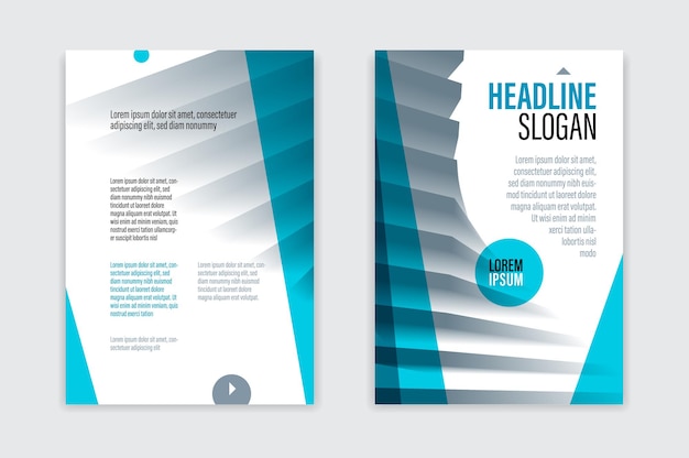 Folleto o volante en formato A4 para publicidad comercial con diseño abstracto vectorial de paginador delantero y trasero, folleto moderno o informe anual, portada o presentación de estilo corporativo de moda.