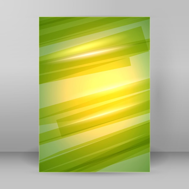 Vector folleto de página a4 de desenfoque de fondo verde cálido