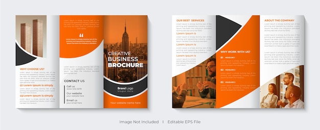 Folleto de plantilla de folleto tríptico corporativo con diseño de portada de perfil de empresa para agencia comercial