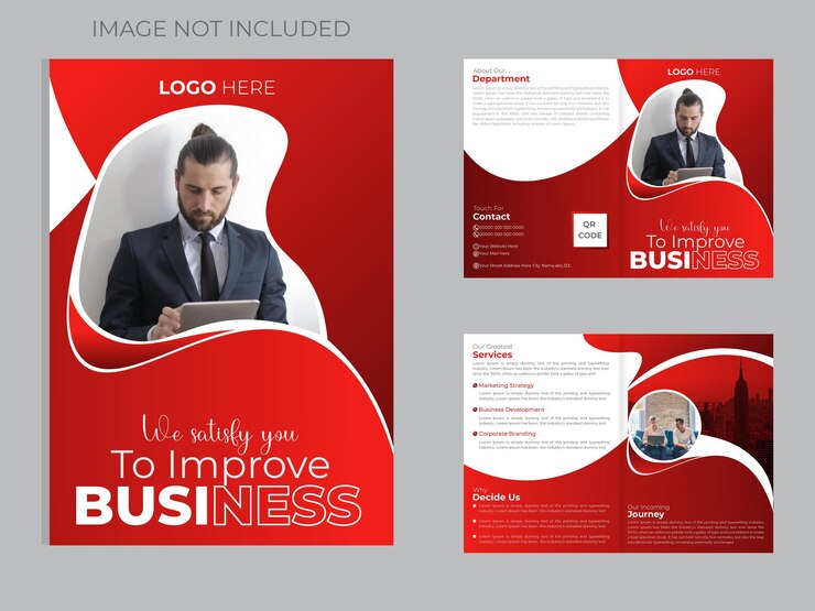 Folleto plegable de agencia de negocios de lujo