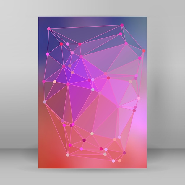Folleto de portada de efecto 3d de fondo de triángulo moderno formato A405