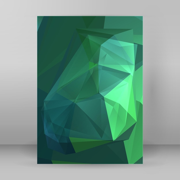 Folleto de portada de efecto 3d de fondo de triángulo moderno formato A406