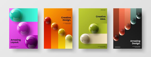 Folleto premium A4 colección de ilustraciones de diseño vectorial