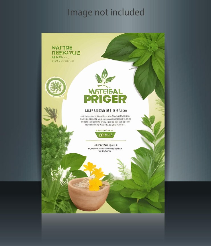 Folleto de productos a base de hierbas naturales