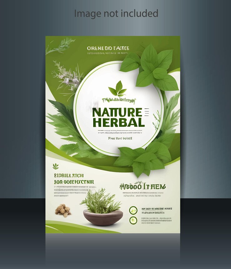Folleto de productos a base de hierbas naturales