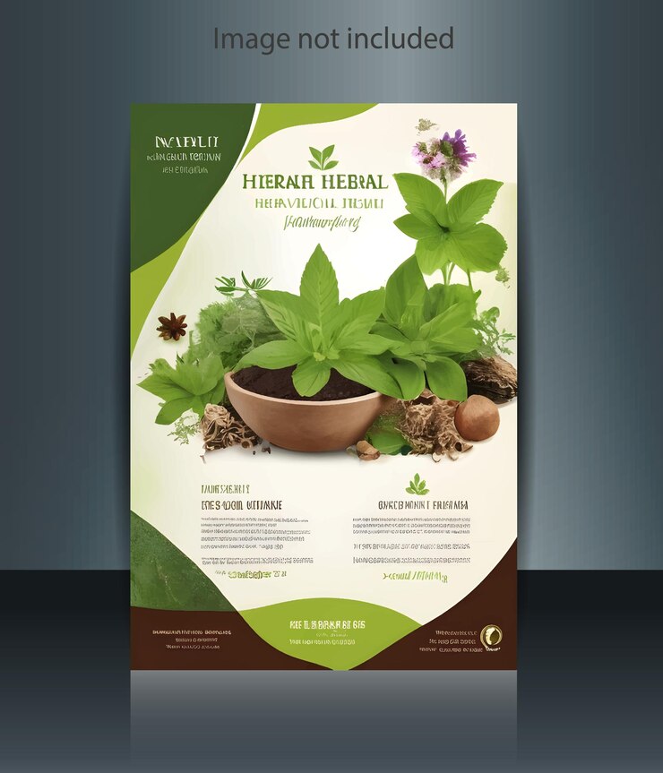 Folleto de productos a base de hierbas naturales