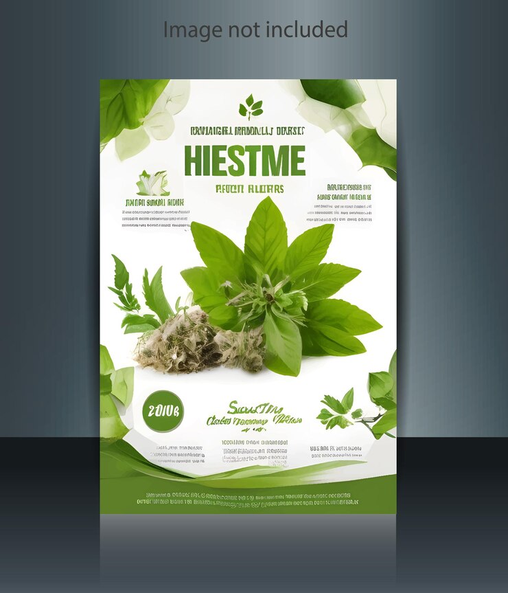 Folleto de productos a base de hierbas naturales