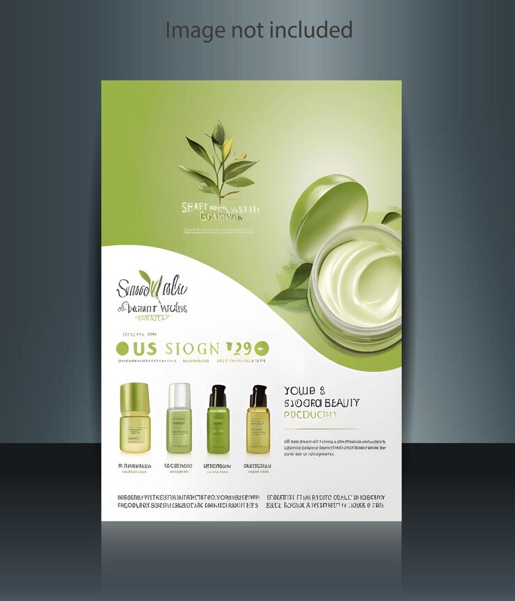 Folleto para productos de belleza y cuidado de la piel