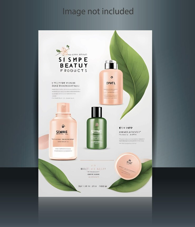 Folleto para productos de belleza y cuidado de la piel