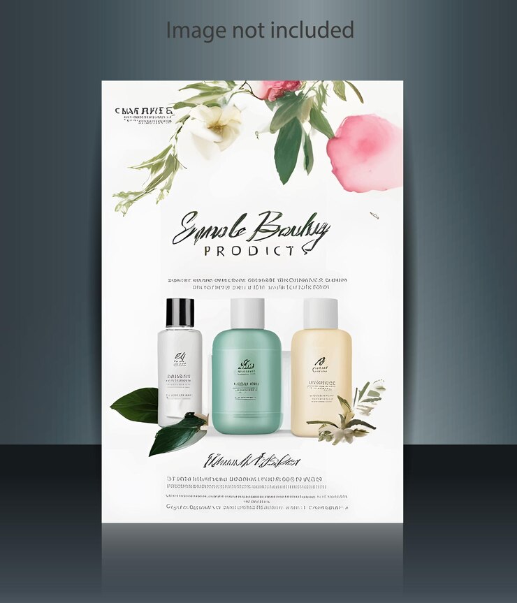 Folleto para productos de belleza y cuidado de la piel