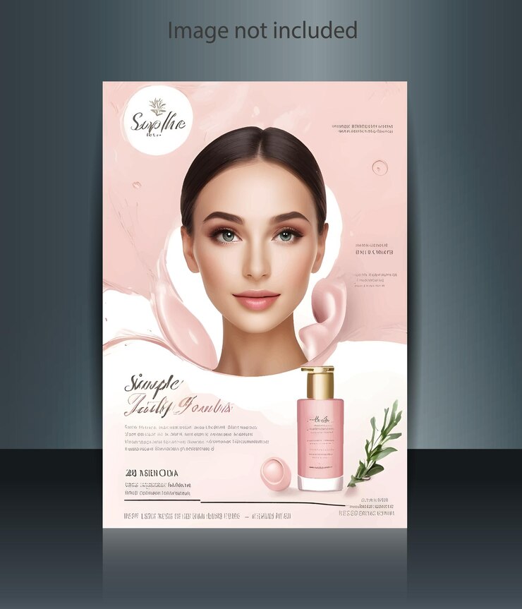 Folleto para productos de belleza y cuidado de la piel
