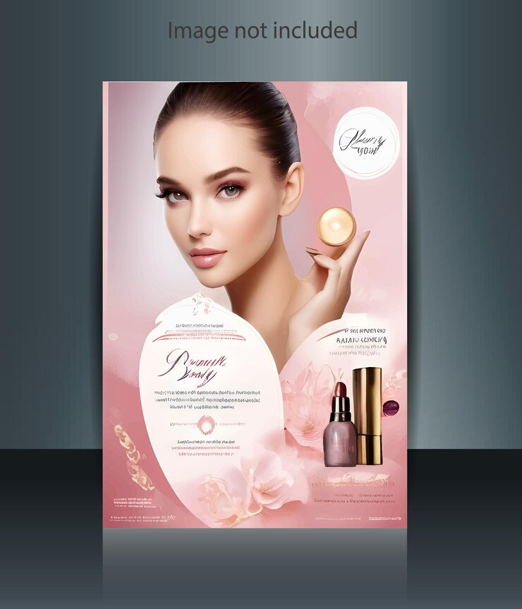 Folleto para productos de belleza y cuidado de la piel
