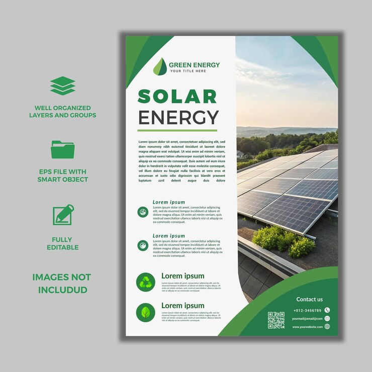 Folleto promocional para los servicios de energía solar