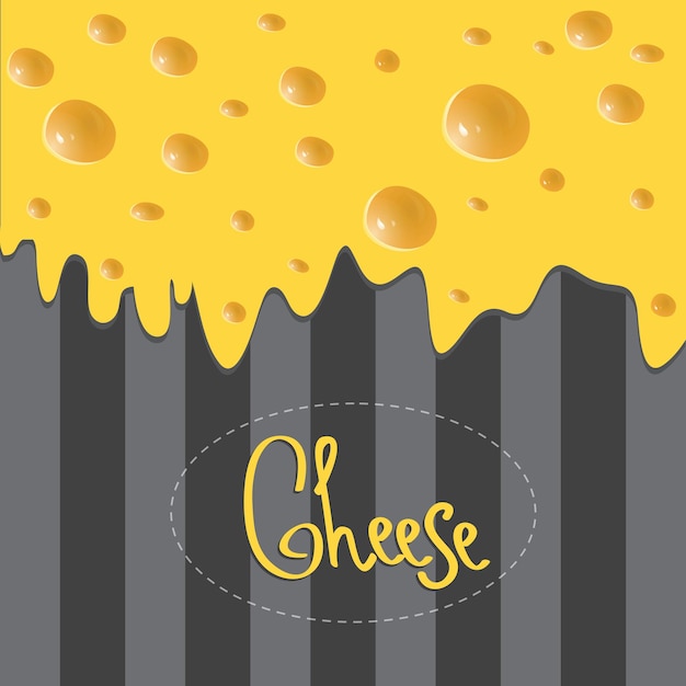 Folleto de queso de vector sobre fondo oscuro de rayas