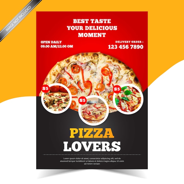Vector folleto de restaurante de pizza moderna