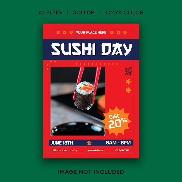 Folleto de restaurante de sushi
