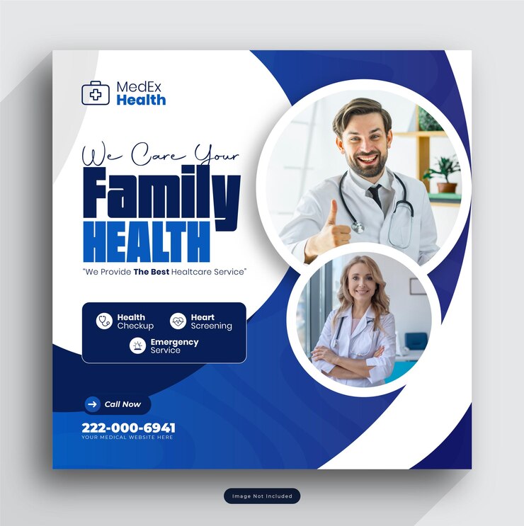 un folleto para la salud familiar se muestra sobre un fondo blanco