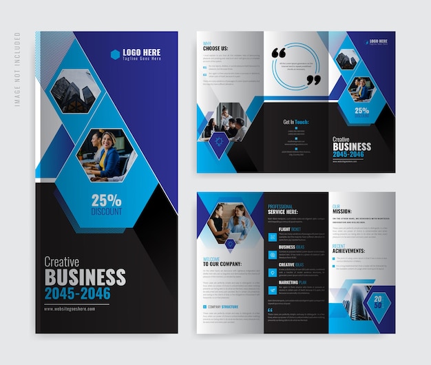 Vector folleto de servicios corporativos plantilla de diseño de folleto tríptico comercial