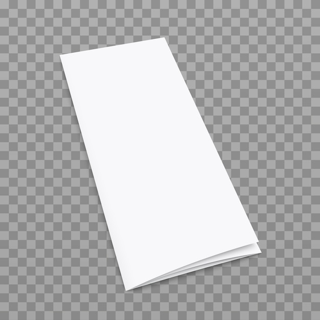 Vector folleto tríptico en blanco con tapa transparente