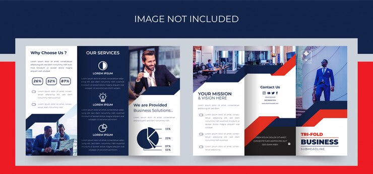 Vector folleto tríptico, diseño de folleto tríptico empresarial, folleto tríptico corporativo premium