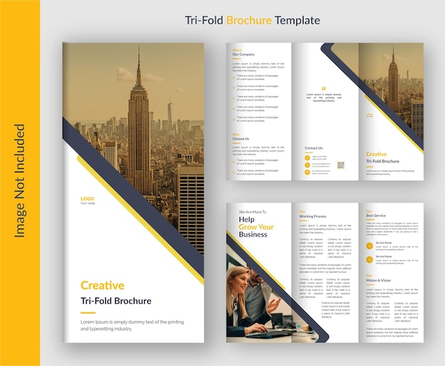 Folleto tríptico de negocios plantilla moderna corporativa creativa