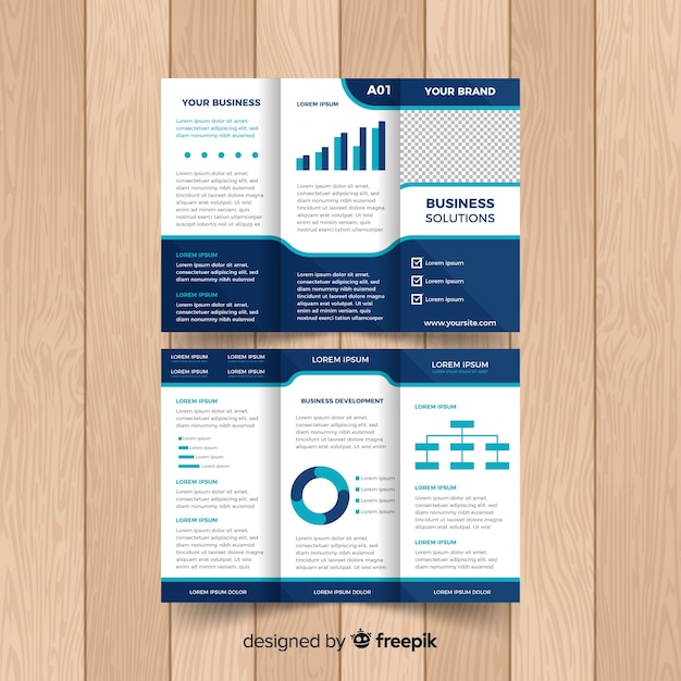 Folleto tríptico de negocios