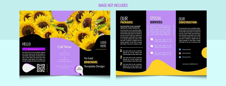 Vector folleto tríptico plantilla de diseño de folleto comercial tríptico corporativo mínimo