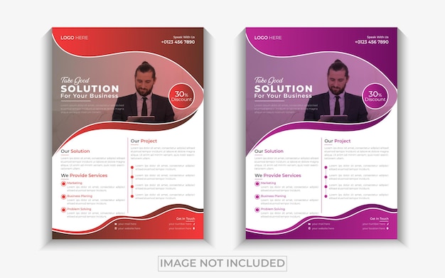 Folleto de vector a4 gratis con plantillas de fotos