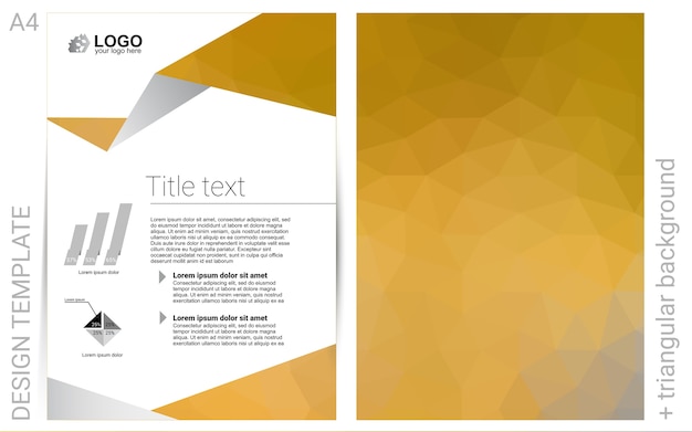 Folleto de vector amarillo oscuro para ui