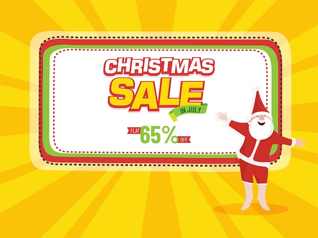 Folleto de venta de Navidad con feliz Papá Noel.