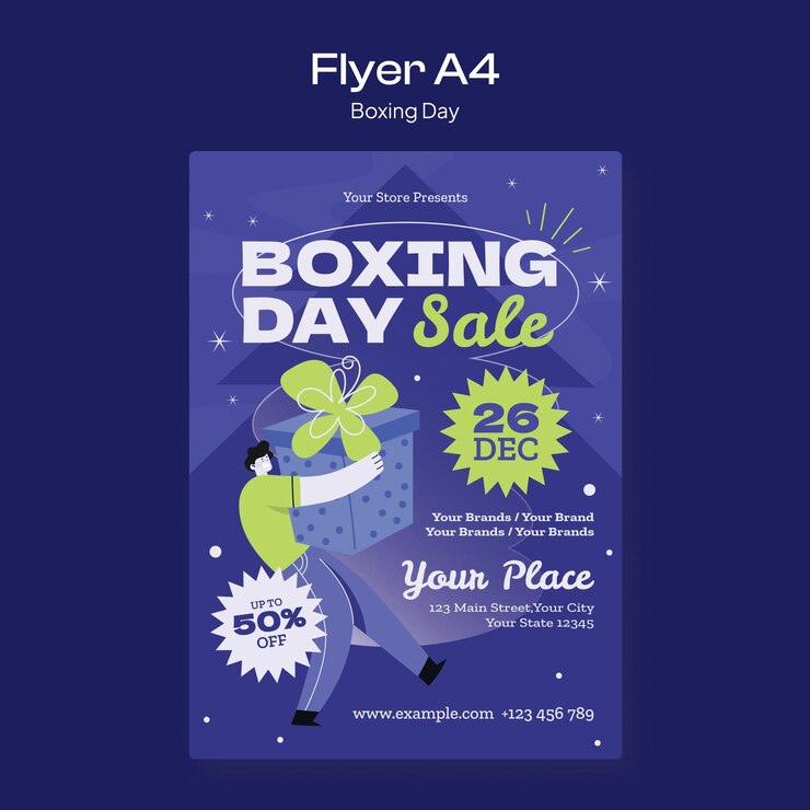 Folleto de ventas editable para el día del boxeo