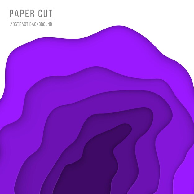Folleto vertical vectorial con formas de ondas cortadas en papel