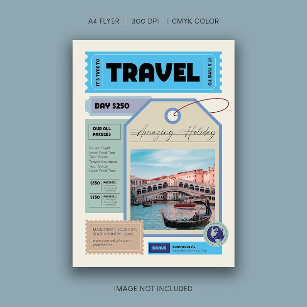 Folleto de viaje turístico