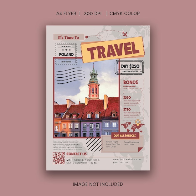 Folleto de viaje turístico