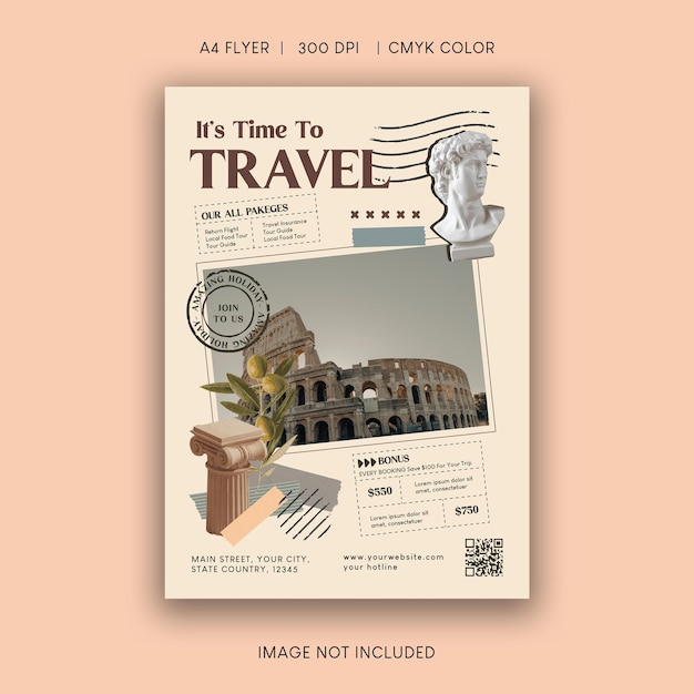 Folleto de viaje turístico