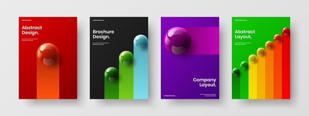 Folleto vivo A4 diseño vector concepto conjunto